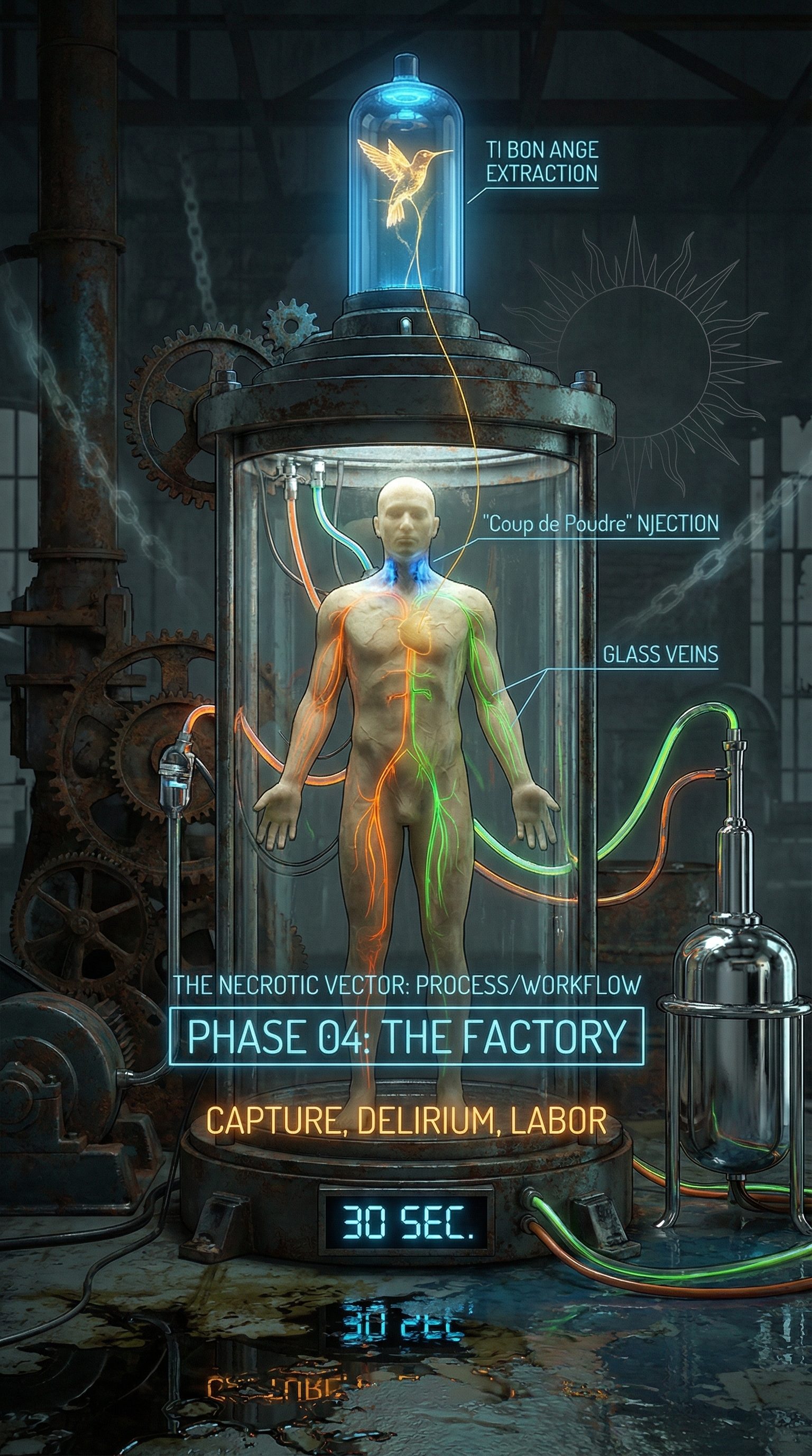 Historiographic split-anatomy showing zombie evolution from 1920s Haiti to modern bio-hazard
